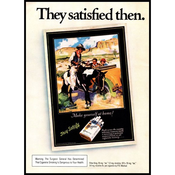 1975 Chesterfield Cigarettes 2 Page Vintage Print Ad They Satisfy Wall Art Decor - Picture 2 of 3